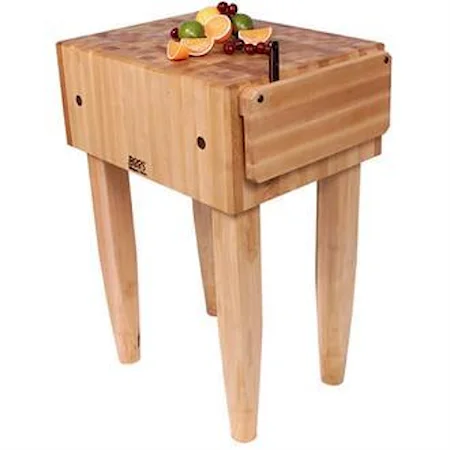 10" Deep Natural Wood Butcher Block Kitchen Island